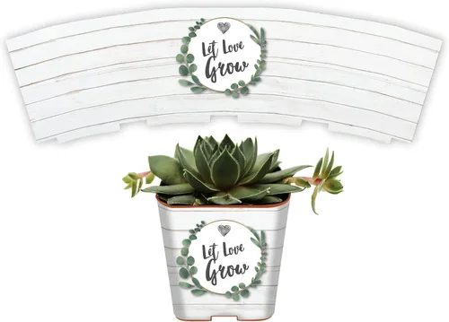 Miniatura 15 de PRODUCT80 Envolturas para macetas de suculentas para bodas, se adapta a la mayoría de macetas cuadradas de 2 pulgadas, envolturas de vinilo