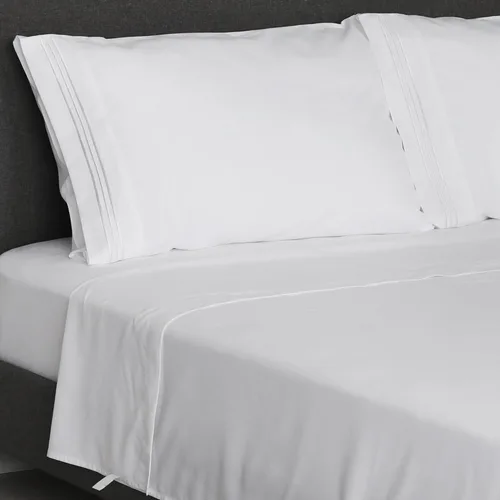 Miniatura 7 de Furinno Angeland Vienne - Juego de sábanas y fundas de almohada de microfibra, 4 unidades, tamaño King, color gris 2-Gris
