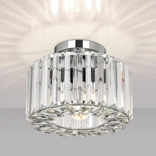 Miniatura 13 de FRIDEKO HOME Lámpara de techo semiempotrada - Lámpara de techo moderna de cristal, lámpara de techo moderna, accesorios de luz dorada para porche