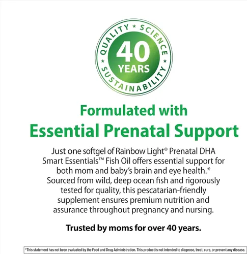 Miniatura 6 de Rainbow Light Vitaminas prenatales DHA para mujeres 60 cápsulas blandas Aceite de pescado Omega 3 (DHA y EPA) Apoya la salud de la madre