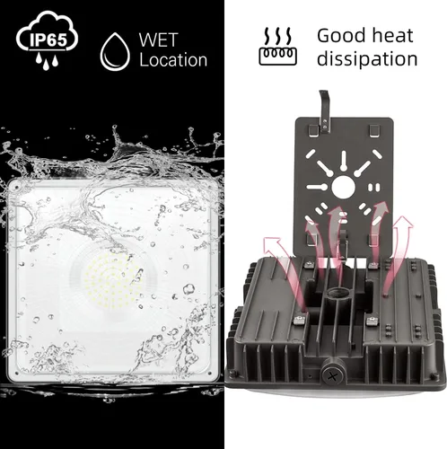 Miniatura 3 de Lámpara LED para toldo, 45 W 5850 lm HID/HPS de repuesto, 9.5 x 9.5 pulgadas, 5700 K, AC100-277 V, IP65 impermeable, luces de toldo para exteriores