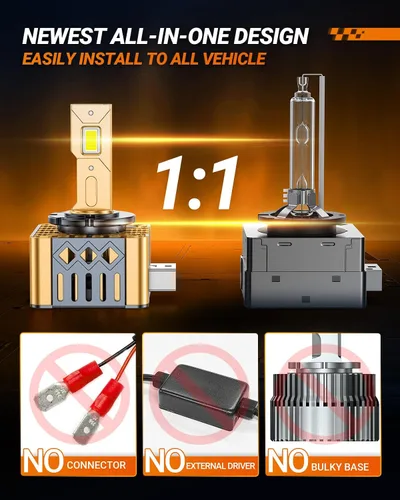 Miniatura 4 de SEALIGHT Bombillas D1S, 6500K blanco frío 45000LM D1S HID, bombillas de repuesto originales HID de xenón para montaje de faros delanteros 66340