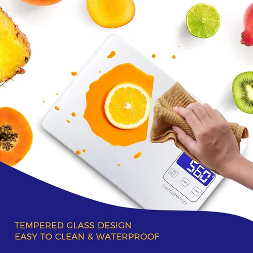 Miniatura 4 de Báscula digital de cocina K28H - Diseño ultradelgado, medición precisa de 0.04 oz a 33.1 lbs, 5 unidades, función de tara, pantalla retroiluminada