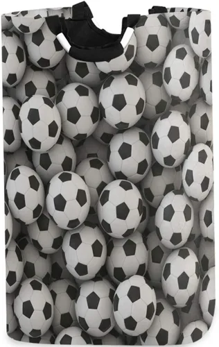 visesunny Cesta plegable para ropa sucia, pelota de fútbol, impresión 3D, cesta grande para ropa sucia, tela Oxford, organizador de juguetes con asa