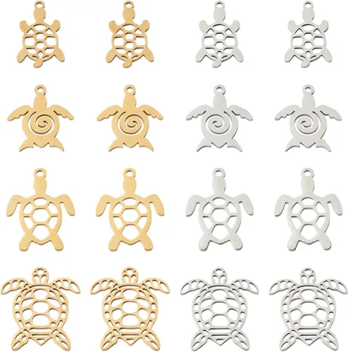 Miniatura 15 de Craftdady Colgantes de eslabones de conector de acero inoxidable, colgantes de mariposa con marco de metal, adornos colgantes para hacer joyas