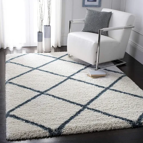 Miniatura 14 de SAFAVIEH Hudson Shag Collection - Alfombra decorativa de 2 x 3 pies, color beige y marfil, diseño moderno de enrejado, no desprende pelusa
