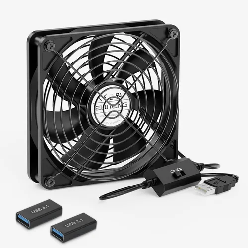 Miniatura 9 de ELUTENG Ventilador de 4.724 in con 3 velocidades 5 V USB alimentado por USB 1500PRM Gaming PC Refrigeración portátil adecuado para tableta, receptor