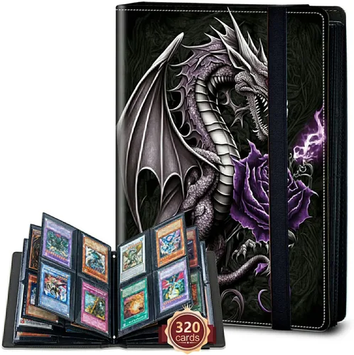 Miniatura 41 de Rossy Carpeta de tarjetas con 4 bolsillos, carpeta de tarjetas intercambiables, álbum de colección de tarjetas, para 160 tarjetas, carpeta
