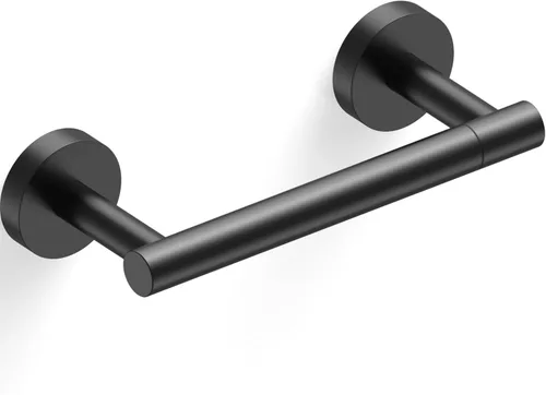 RARXTR Soporte de papel higiénico negro mate SUS304 de acero inoxidable Soporte de rollo de papel higiénico de doble poste pivotante montado en la