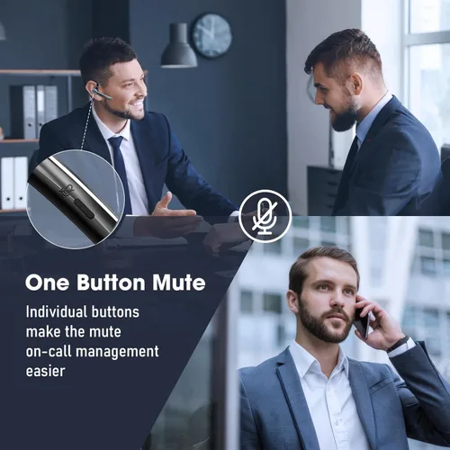 Miniatura 11 de Ngsod Auriculares Bluetooth, auricular inalámbrico con micrófono de cancelación de ruido mejorado, funda de carga de 500 mAh compatible con tiempo