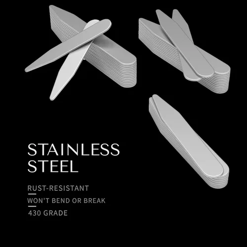 Miniatura 5 de Collar de metal para hombres – Juego de 40 estancias de cuello de camisa de vestir para hombres, 3 tamaños en una caja dividida por Quality Stays