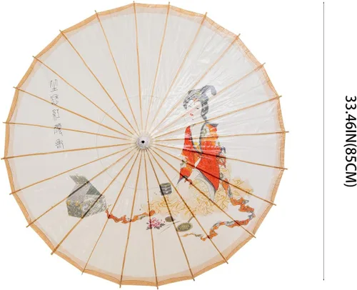 Miniatura 4 de THY COLLECTIBLES Sombrilla aceitada china hecha a mano impermeable del paraguas del papel 33" belleza china