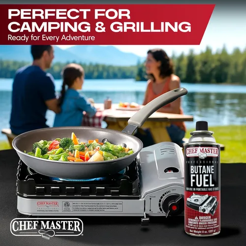 Miniatura 7 de Chef Master 4 recipientes de combustible de butano de 8 onzas – Recambio de butano para antorcha de cocina y estufa de campamento – Recipiente
