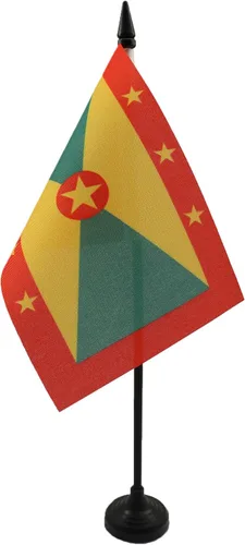 Miniatura 30 de Bandera de mesa de Anguila de 4 x 6 pulgadas, bandera de escritorio británica de Anguila, 5.9 x 3.9 in, palo y base de plástico negro AZ FLAG