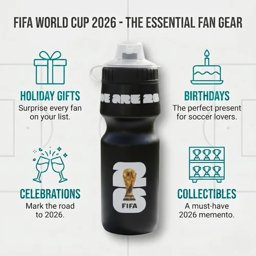 Miniatura 8 de Edición oficial de la Copa Mundial de la FIFA 2026, botella de agua recargable de 24 onzas, sin BPA, reutilizable, apta para lavavajillas con tapa