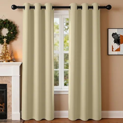 Miniatura 120 de Cortinas de oscurecimiento de habitación de 45 pulgadas de largo para dormitorio y sala de estar, cortinas térmicas aislantes con ojales