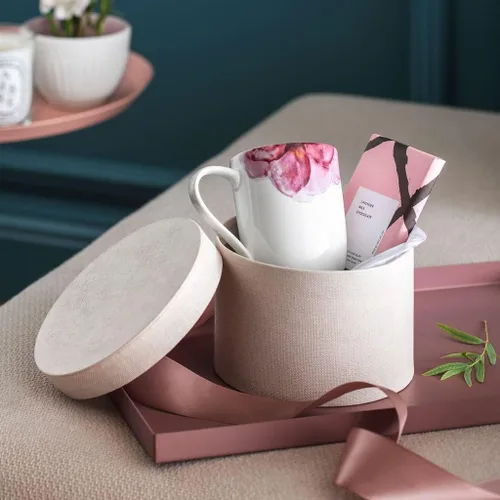 Miniatura 4 de Villeroy & Boch Taza de jardín de rosas, 9.5 onzas, porcelana premium, blanco/rosa, floral