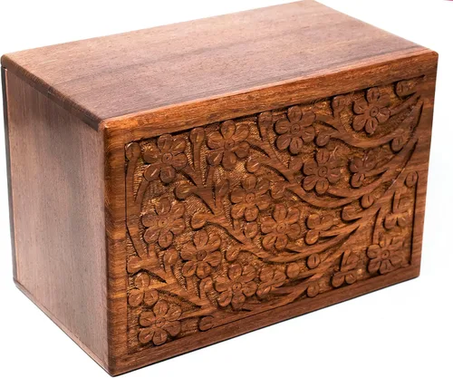 Miniatura 4 de Urna de madera de recuerdo hecha a mano para cenizas, urnas grandes para cenizas humanas, ataúd reflexivo y recuerdo decorativo, homenaje perfecto