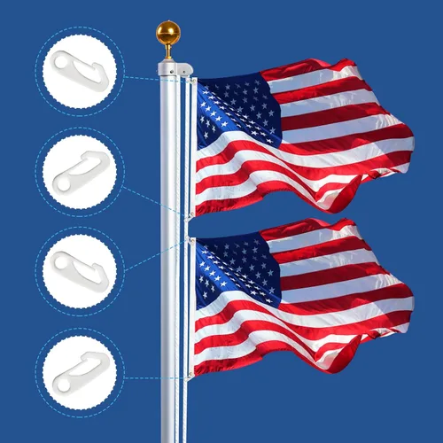 Miniatura 2 de NQ Ganchos de nailon duradero para asta de bandera, accesorio para mástil de bandera – Fija ganchos de banderas a la cuerda del patio y abrocha