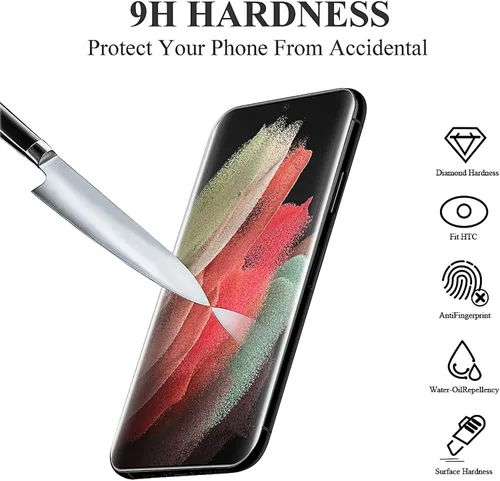 Miniatura 3 de AKABEILA Paquete de 3 protectores de pantalla para Samsung Galaxy S21 Ultra 5G Premium HD Película de vidrio templado de dureza 9H, compatible
