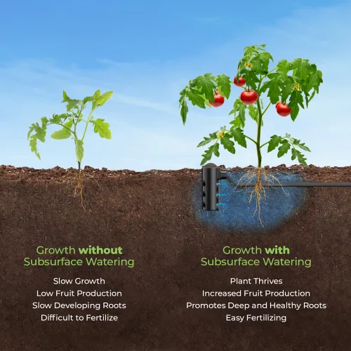 Miniatura 6 de Root Quencher Jr (2 unidades) - Gotero subterráneo profundo, riego de raíces de árboles y plantas, riego por goteo y estaca de fertilizante