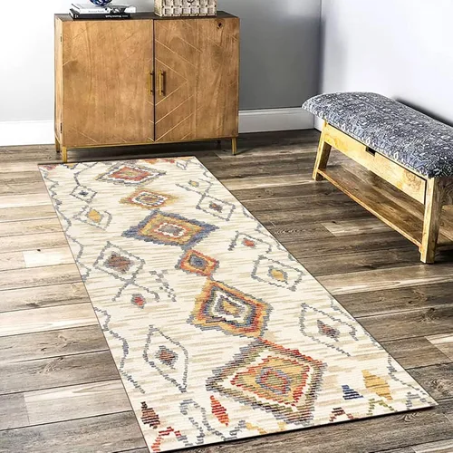 Miniatura 3 de Alfombra de pasillo, moderna y lavable, alfombra larga para pasillo, cocina, dormitorio, sala de estar, balcón, paso, antideslizante, 47.2 x 177.2