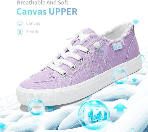 Miniatura 3 de Obtaom Play Tenis de lona para mujer, sin cordones, a la moda, blanco desgastado y estampado de leopardo