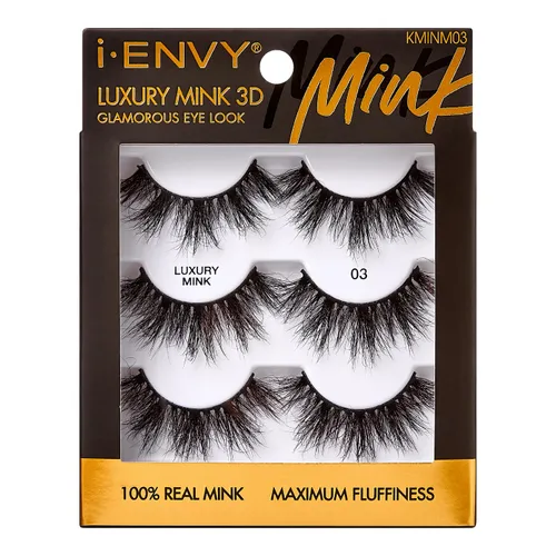Miniatura 12 de i-ENVY - Pestañas postizas de lujo de la colección de visón, pestañas 100% de visón real, aspecto glamuroso, máxima esponjosidad, ángulo