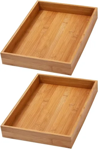 Miniatura 20 de YBM HOME Caja organizadora de cajones de bambú para cajón de cocina, oficina, dormitorio, habitación de los niños, manualidades, costura y baño