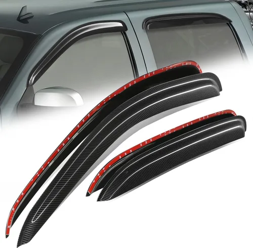 Miniatura 21 de Auto Dynasty 4 piezas viseras de ventana con patrón de fibra de carbono compatibles con Chrysler PT Cruiser 2001-2010, deflectores de ventana