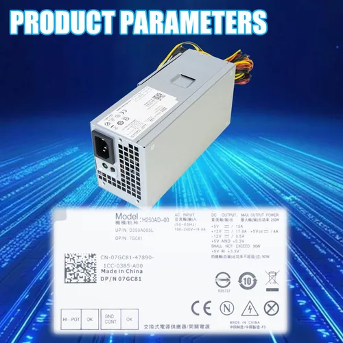 Miniatura 6 de D250AD-00 H250ad-00 Fuente de alimentación de 250W para Dell Optiplex 390 3010 990 790 DT 530s 537s 540s 545s 546s 560s 570s 580s Vostro 200s 220s