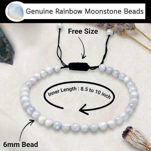 Miniatura 189 de Amazing Gemstone Crystal Anklet Ankle Bracelets for Women - Waterproof Beaded Healing Crystal Anklets, Plus Size Chakra Gemstone Bead Anklet