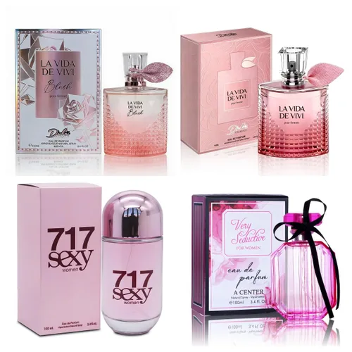 Miniatura 21 de A CENTER Juego de 4 perfumes para mujer – Set de regalo de fragancia floral con vainilla, almizcle y cítricos Eau De Pafume 3.5 onzas líquidas