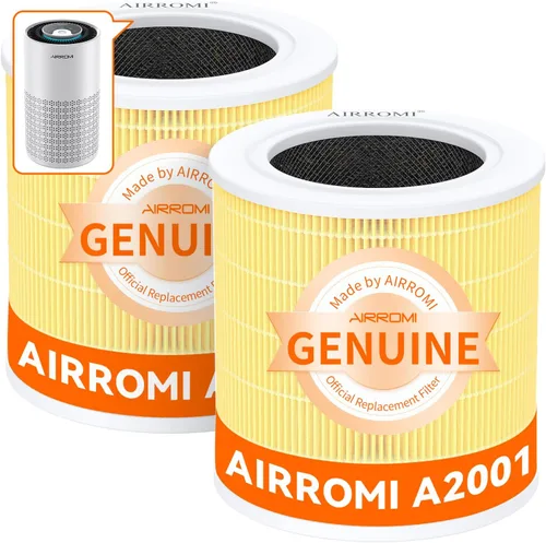 Miniatura 12 de AIRROMI Reemplazo del purificador de aire HEPA A2001: filtro original 3 en 1, elimina el 99.97% de las partículas de 0.3 micrones, filtro de carbón