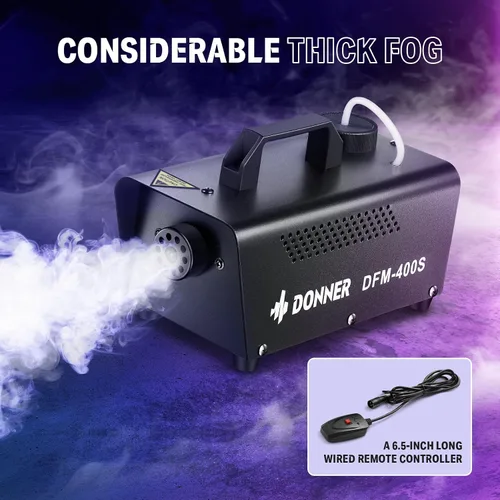 Miniatura 2 de Máquina de niebla Donner para fiesta, máquina de humo con control remoto con cable, máquina de humo Donner DFM-400S 400W para festivales