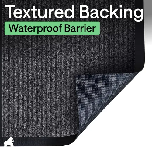 Miniatura 37 de GORILLA GRIP Tapete impermeable para puerta de protección de tráfico, 35 x 23 pulgadas, tapetes de entrada resistentes, tapetes comerciales con Negro
