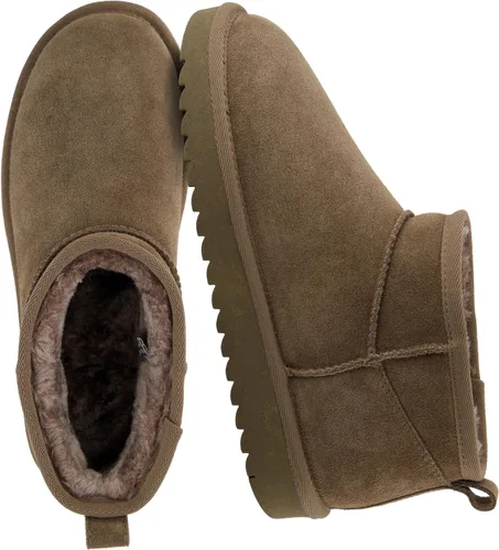 Miniatura 117 de CUSHIONAIRE, Hip 2 - Botas de nieve de gamuza auténtica para mujer, sin cordones, con cómodo forro de piel de oveja sintética + espuma viscoelástica