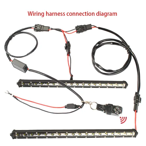 Miniatura 6 de Arnés de cableado de control remoto de barra de luz LED, kit de arnés de cableado de control remoto inalámbrico Jihe para barra de luz LED, luz