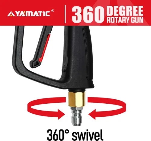 Miniatura 3 de YAMATIC Pistola de lavado a presión corta con cañón de espuma, MAX 4000 PSI Kit de pistola de espuma para lavado de autos, adaptador M22-0.551 in