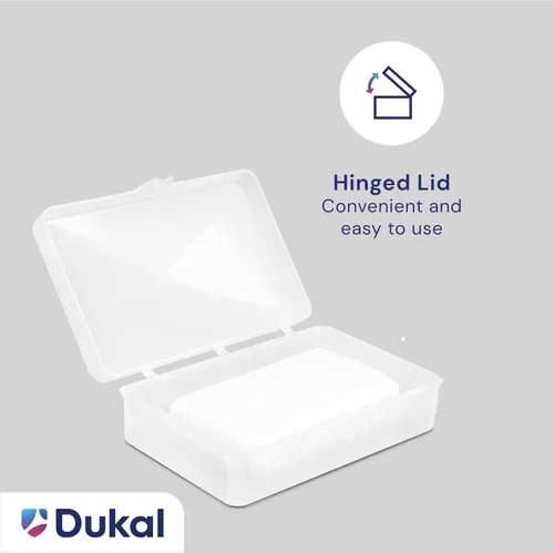 Miniatura 3 de Dukal SB01C Dawn Mist Caja de jabón de plástico translúcido 2 1/2 "x 3.14", paquete de 100