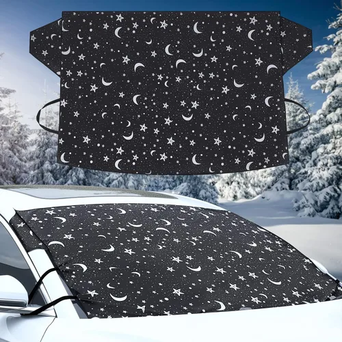 Tallew Cubierta para Parabrisas de Automóvil para Hielo, Escarcha y Nieve, Tela Oxford 69 x 42 Pulgadas, Impermeable, Resistente al Viento,