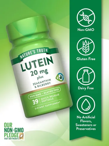 Miniatura 3 de Suplemento de luteína y zeaxantina 20 mg 39 cápsulas blandas con arándano sin OMG y sin gluten por Nature's Truth