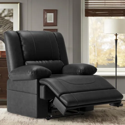 Couchus Silla reclinable grande eléctrica de doble motor con masaje y calor para personas mayores, posición infinita, puertos USB y control remoto,