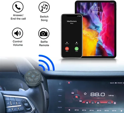 Miniatura 9 de Mando a distancia para auriculares con casco Bluetooth, controla música, asistentes de voz, llamadas y más, batería de larga duración, impermeable