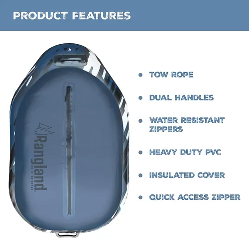 Miniatura 5 de Adventure-30 Kayak River Cooler con cuerda de remolque, aislamiento de PVC resistente, diseño inflable flotante, ideal para navegación y kayak