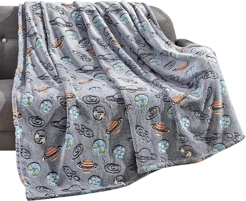 Miniatura 13 de Elegant Comfort Manta ligera que brilla en la oscuridad, ultra suave, mullida y acogedora, manta luminosa decorativa para todas las estaciones