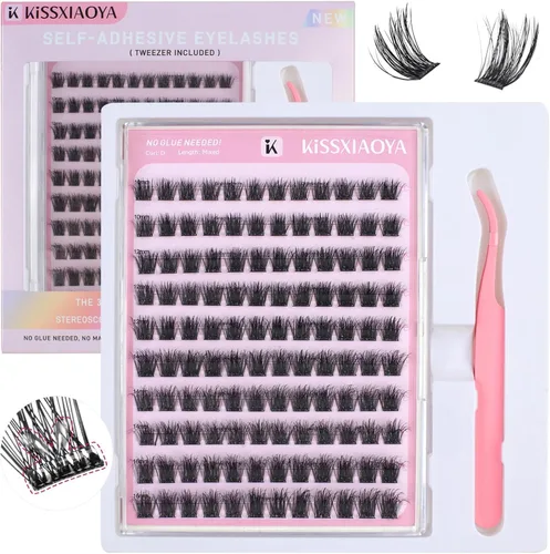 Miniatura 13 de KISSXIAOYA Kit de extensiones de pestañas en racimo, kit de extensión de pestañas con unión de pestañas, sello y aplicador, 144 piezas de 0.004 in