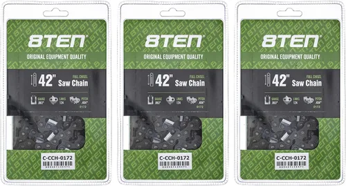 Miniatura 50 de 8TEN Cadena de motosierra semi cincel de 6 pulgadas .050 1/4 42 DL para Worx WG320 Black & Decker LLP120 (paquete de 3)