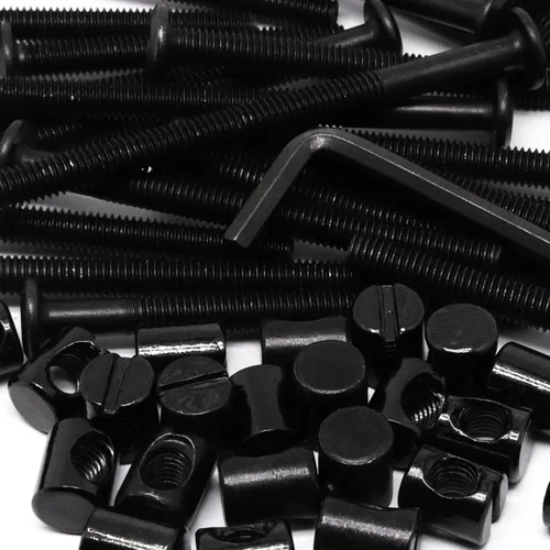 Miniatura 6 de Juego de 25 tornillos negros para cuna, juego de tornillos hexagonales para literas y cunas M6×40mm/1.969 in/2.362 in/2.756 in/3.150 in