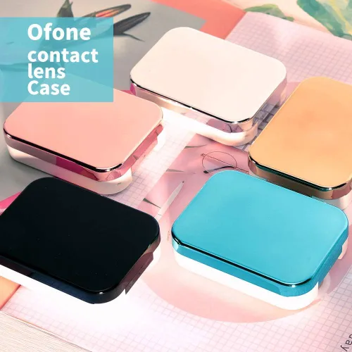Miniatura 6 de ofone Estuche para lentes de contacto, paquete de dos fundas de viaje portátiles para lentes de contacto con herramienta removedora, pinzas